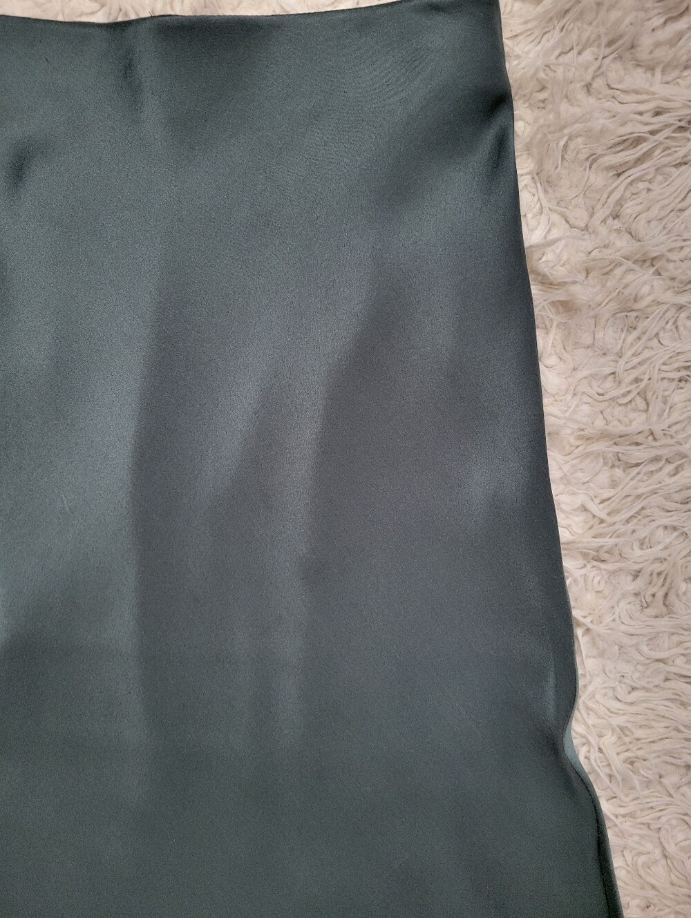 Quince Washable Silk Mid Calf Pull On Skirt Forest Green Sz XS - Picture 5 of 10